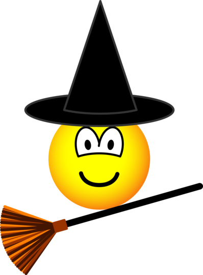 Vliegende heks emoticon